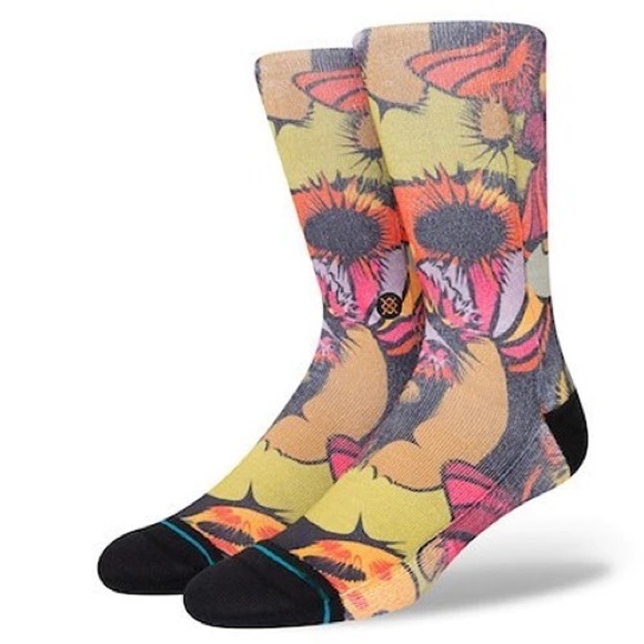 Stance Gooey Mushroom Crew Socks, Multi, Large, NWT - Picture 2 of 6